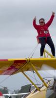 Gran, 80, beats fear of heights with 100mph wing walk