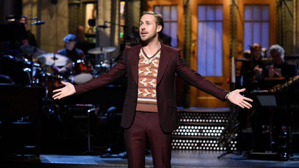 Host Ryan Gosling during the opening monologue in studio 8H on September 30, 2017